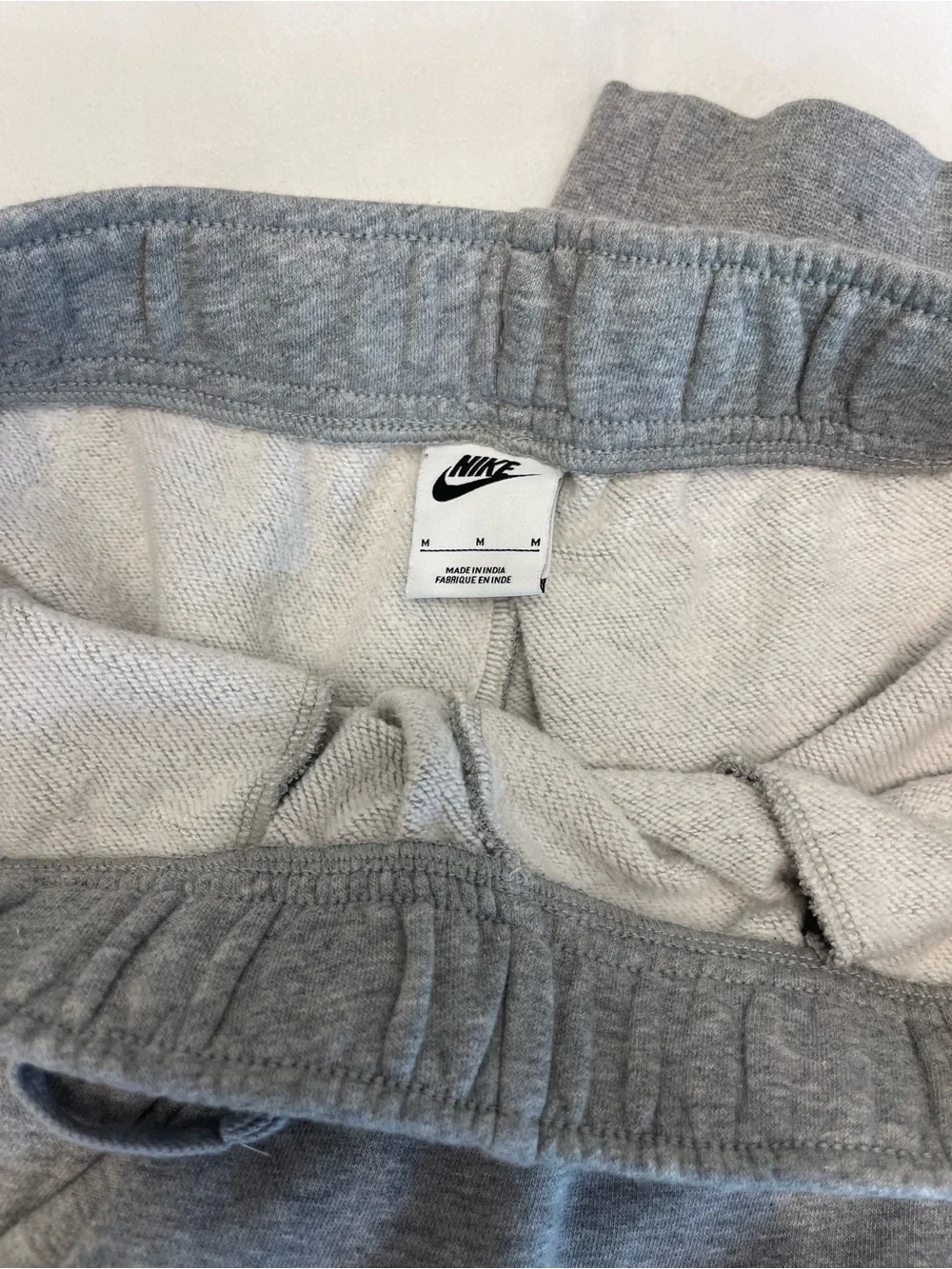 Nike Gray Fleece Joggers with White Logo